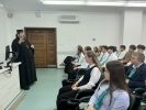 Встреча священника Иоанна Горбунова с лицеистами.